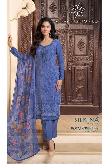Silkina Royal Crepe 48 By Vinay Surat Designer Salwar Suits Wholesale Market